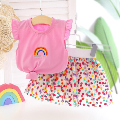 setelan rainbow polka colour (031904) (Only 5pcs)